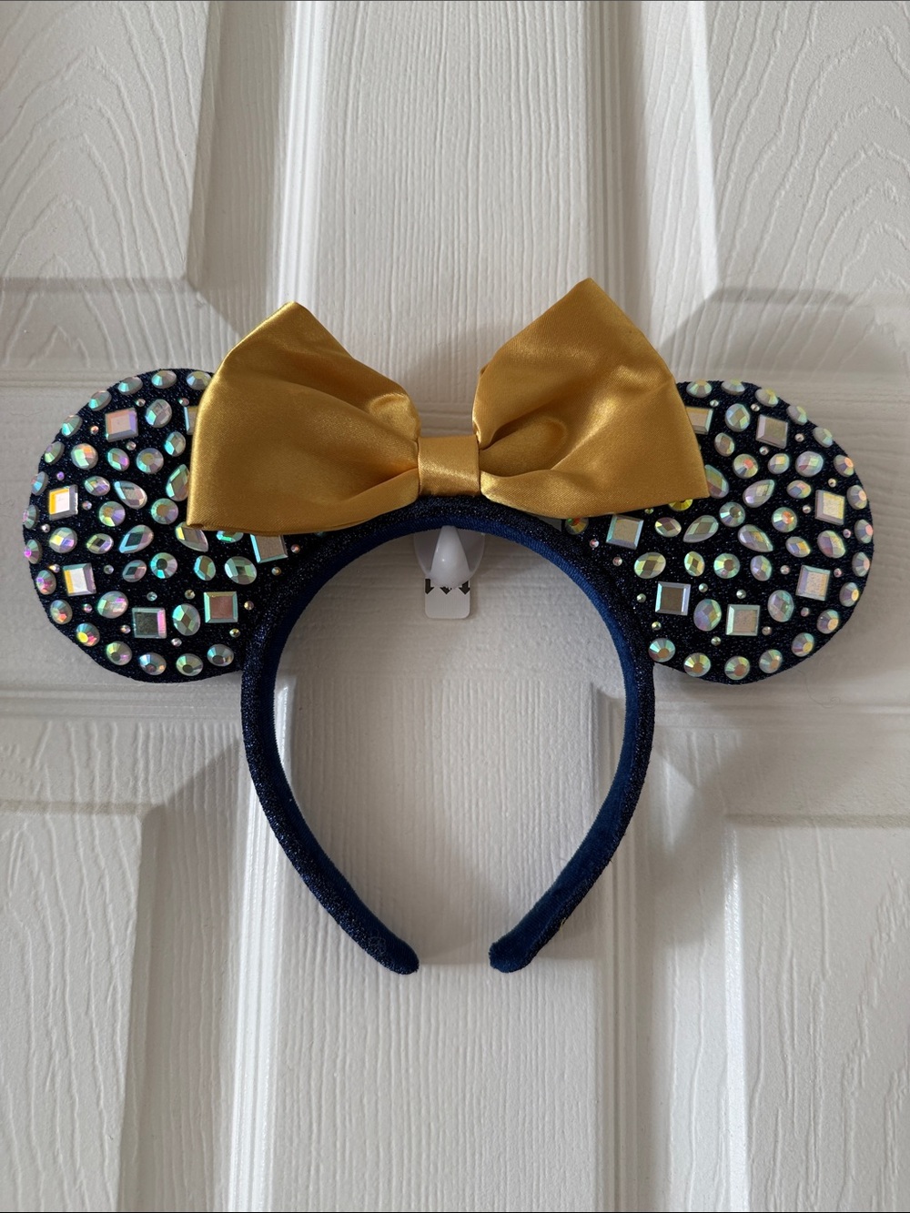 DWD 50th Anniversary Crystal-Embellished Minnie Ears Headband with Gold Bow